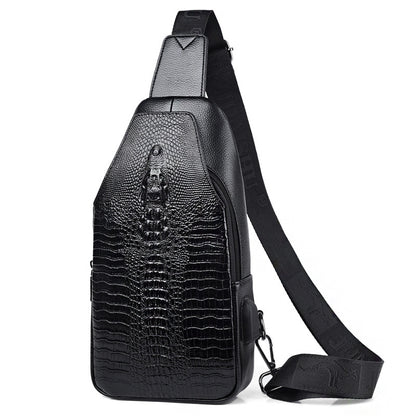 Stylish and Versatile Crocodile Leather Crossbody Bag