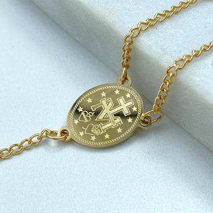 Elegant Gold-Plated Rosary Necklace – Stainless Steel Catholic Prayer Beads