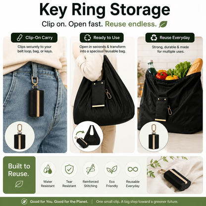 Charm Foldable Vegan Leather Bag