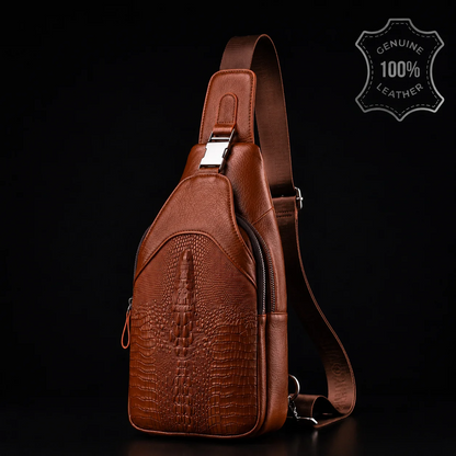 Stylish and Versatile Crocodile Leather Crossbody Bag