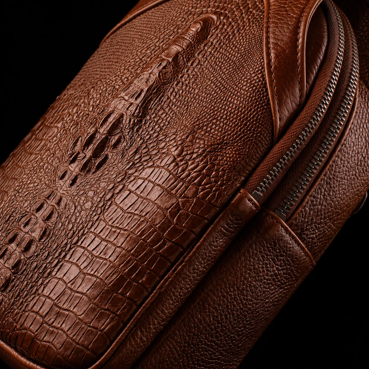 Stylish and Versatile Crocodile Leather Crossbody Bag