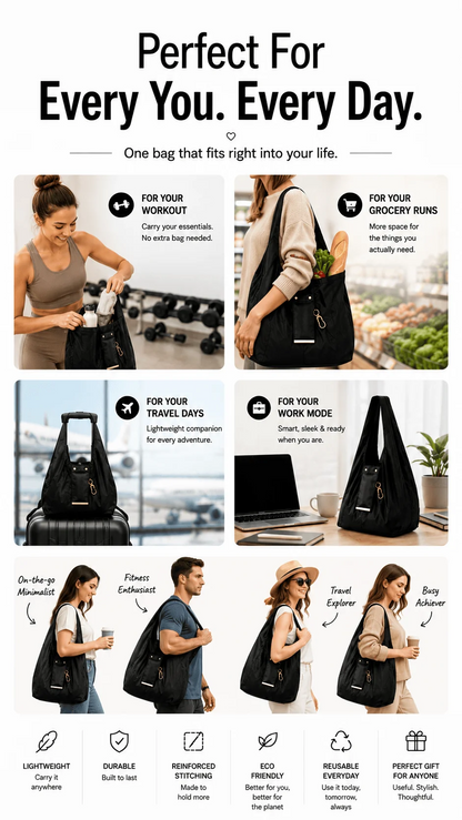 Charm Foldable Vegan Leather Bag