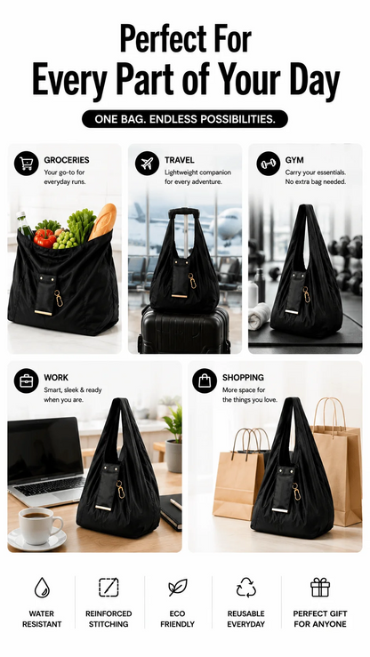 Charm Foldable Vegan Leather Bag