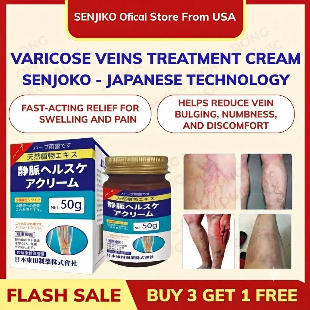 Senjoko Japanese Leg Varicose Vein Cream, Reduces swelling and soreness, supports blood circulation, and alleviates leg edema and heaviness.