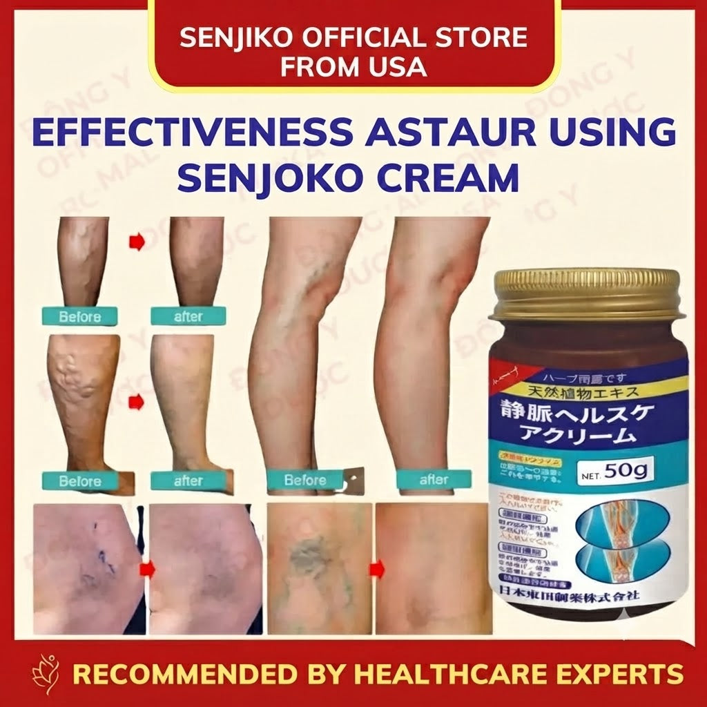 Senjoko Japanese Leg Varicose Vein Cream, Reduces swelling and soreness, supports blood circulation, and alleviates leg edema and heaviness.